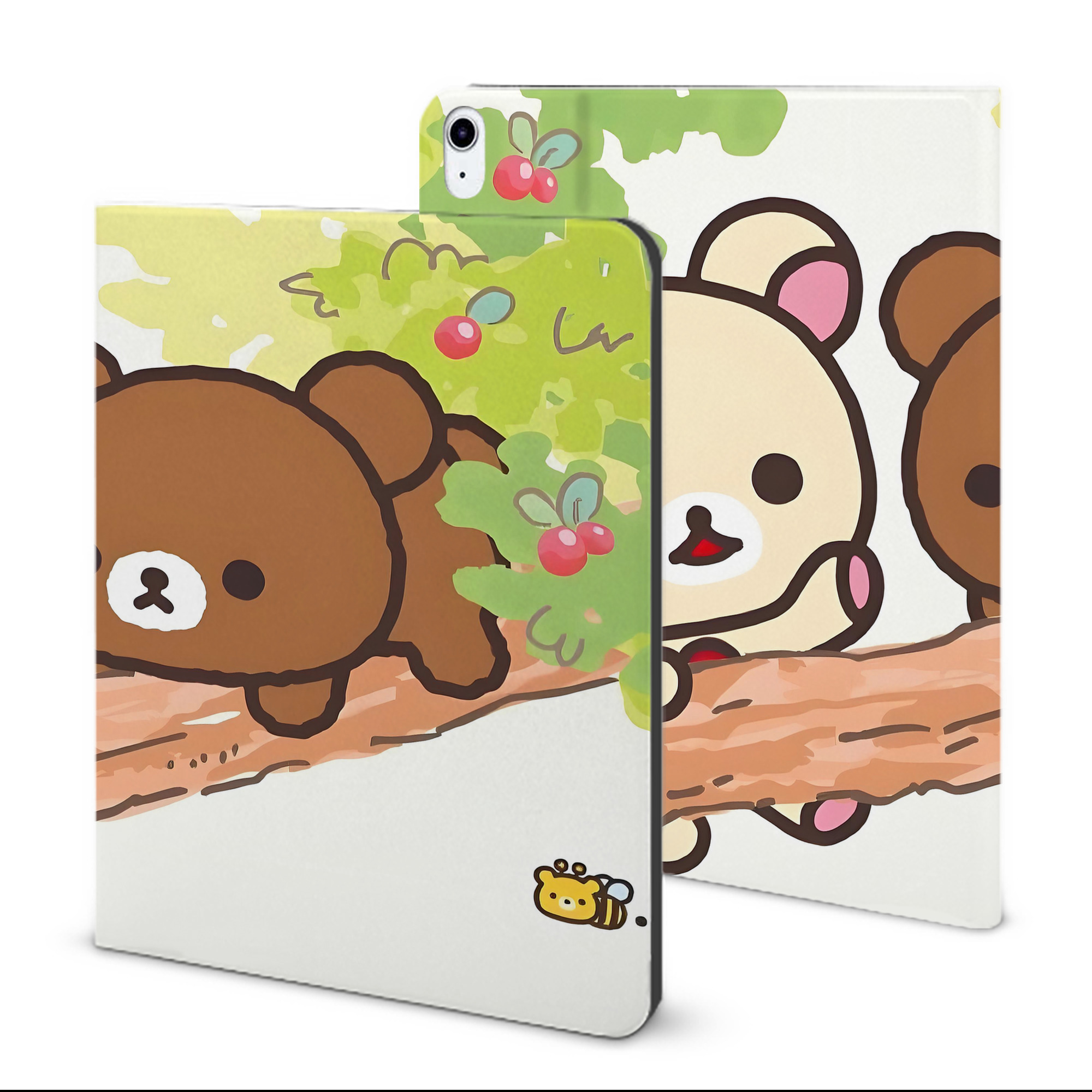 （画像用） リラックマ リラックマ キイロイトリ Rilakkuma Korilakkuma Kiiroitori IPad ケース ブック型 PUレザー TPU 耐衝撃 軽量 薄型 ペン収納なし 全面保護 IPad 各モデル対応